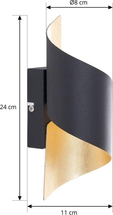 Produktbild Lindby Metall-Wandleuchte Desirio, schwarz-gold (330 lm, G9)