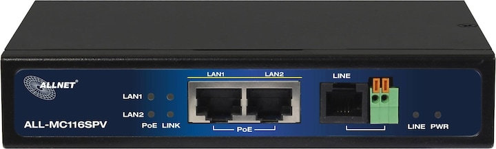 Produktbild Allnet Punkt-zu-Punkt Modem VDSL2 Vectoring via 2-Draht mit PoE unmanaged ALL-MC116SPV-VDSL2