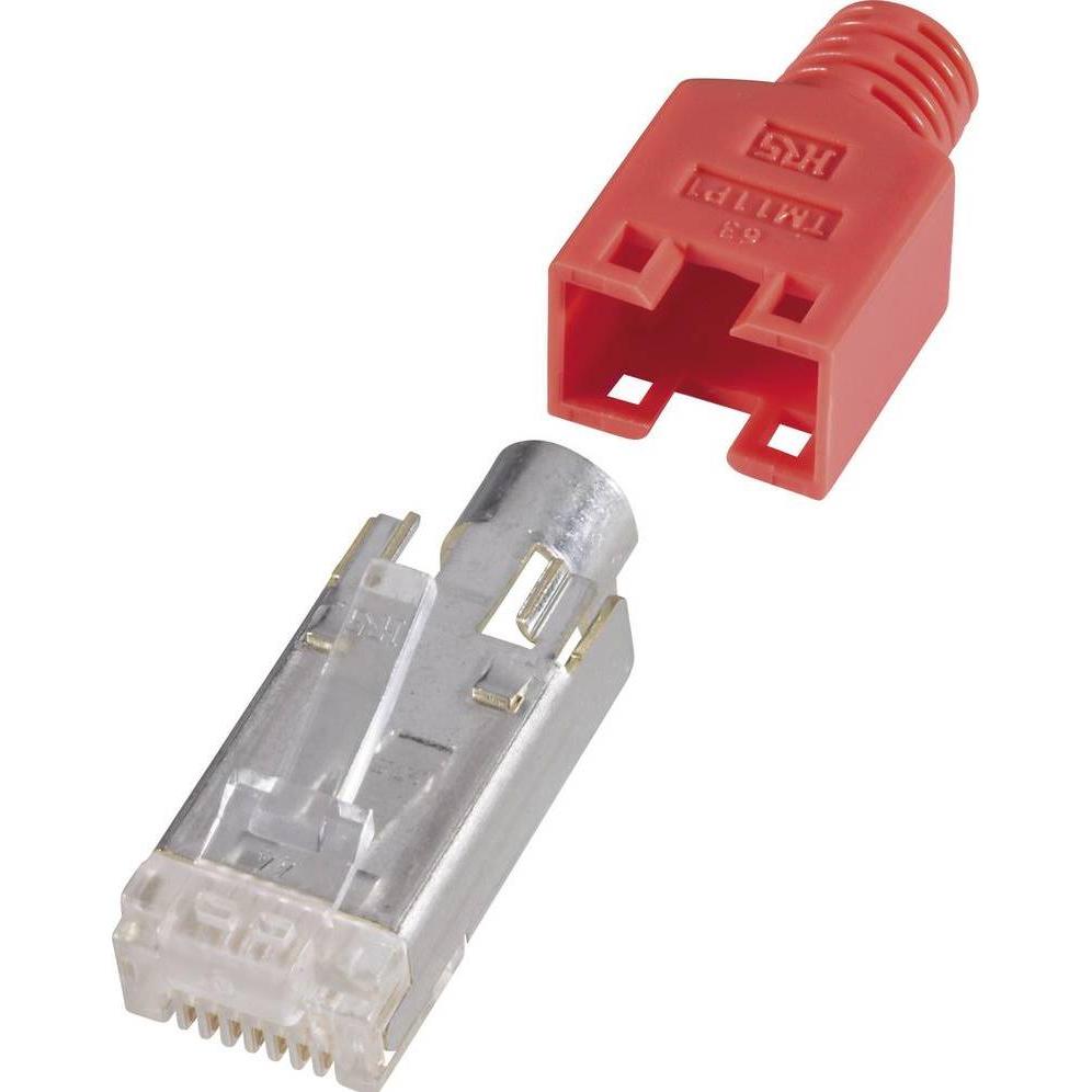 Hirose Electronic RJ45 Steckverbinder, geschirmt 5e, Elektronikkabel + Stecker, Rot