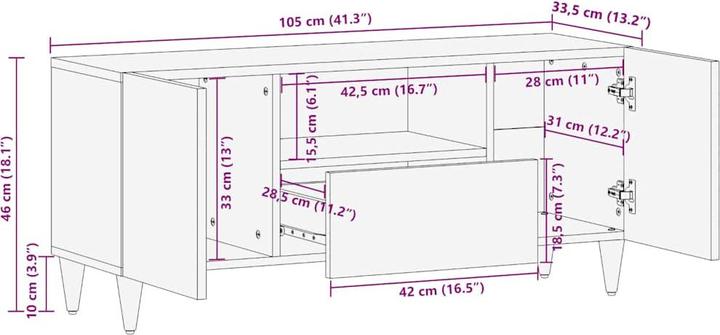 Actual product image vidaXL TV-Schrank (105 x 33.50 x 46 cm)