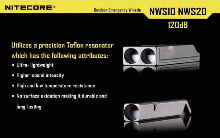 Actual product image Nitecore Emergency whistle - one chamber