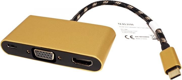 Produktbild Roline GOLD Display Adapter USB Typ C (HDMI, USB Typ-C, VGA, 10 cm)