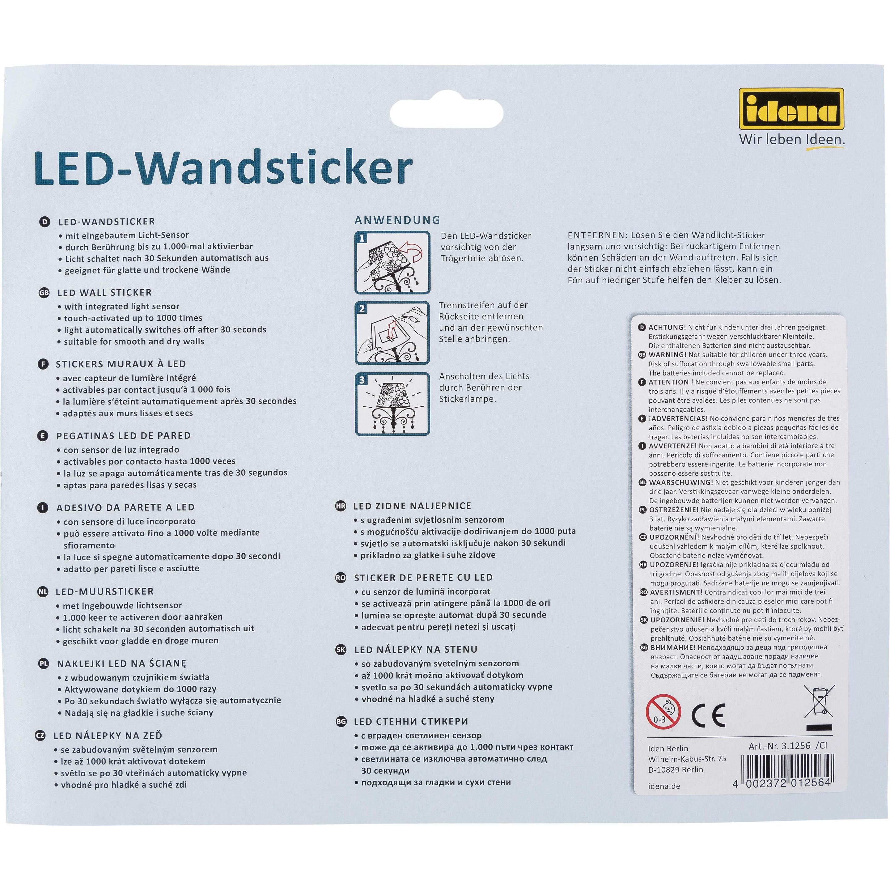 Thumbnail - Idena, Wandtattoo, Wandsticker Lampe Regenbogen, 22x13cm, LED