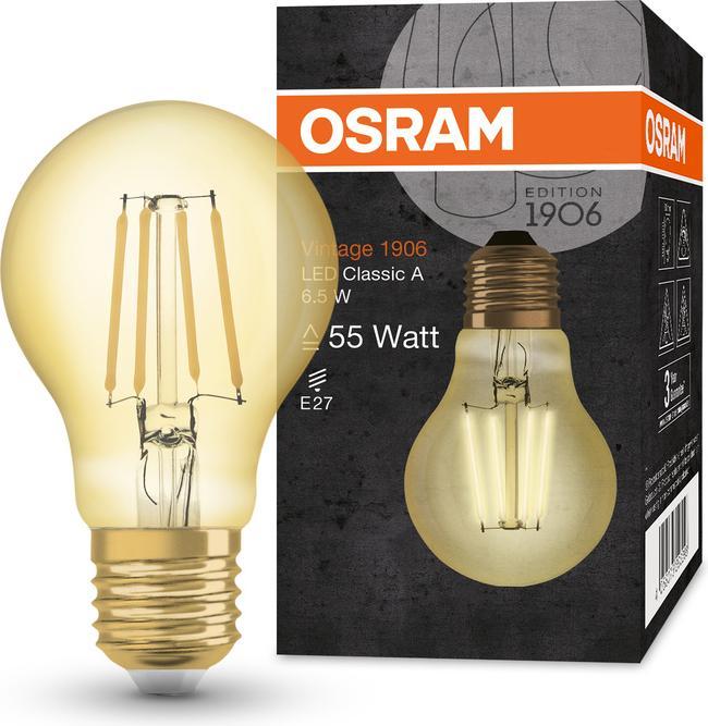 Produktbild Osram Vintage 1906 Led Classic A (E27, 6.50 W, 725 lm, 1 x, F)