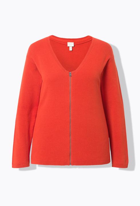 Produktbild Ulla Popken Strickjacke, Milanostrick, V-Ausschnitt (60)