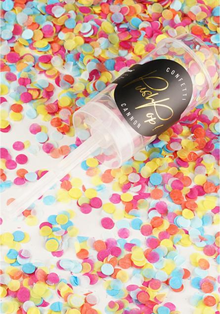 Actual product image Partydeco Confetti Cannon Push Pop Ø 8 mm, 1 piece, Multicolor (1 Piece)