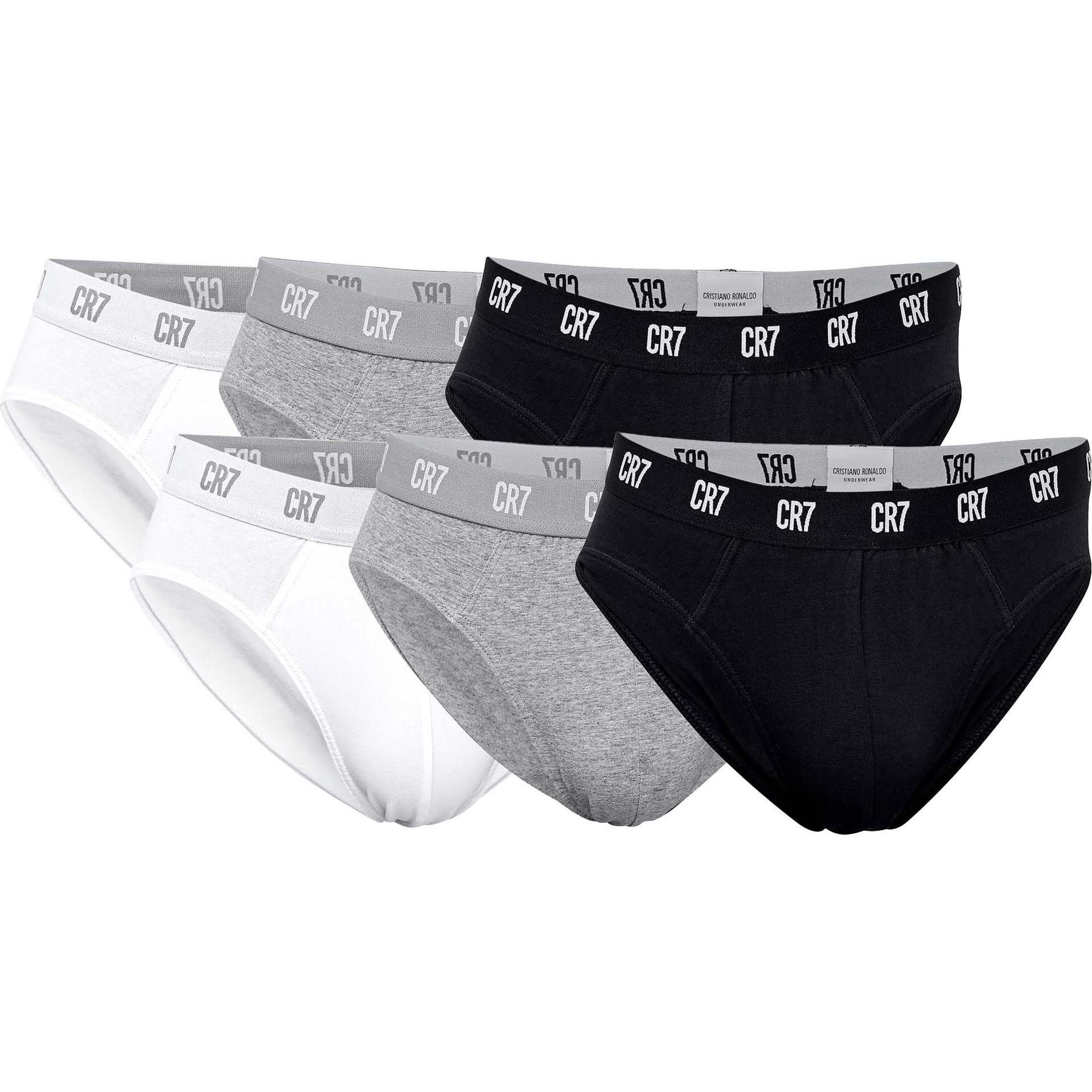CR7, Herren, Unterhosen, Slip Casual Figurbetont Basic, Slip, 6-pack, Mehrfarbig, (M, 6er Pack)