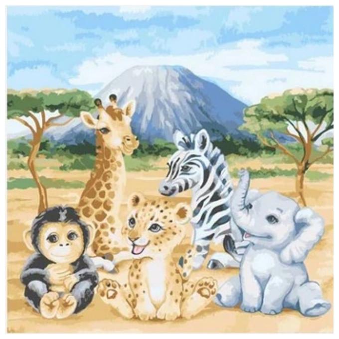 Produktbild Craft Buddy Malen nach Zahlen Bild-Set 30x30cm Safari Tiere