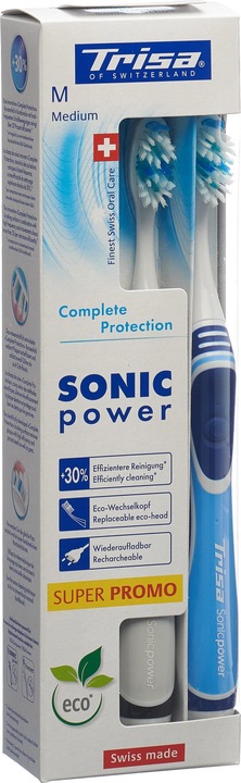Image du produit Trisa Sonicpower Akku Complete Protection medium DUO (Moyen, 1 x)