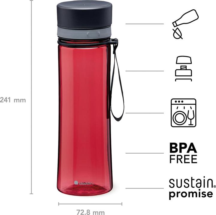 Immagine prodotto Aladdin Aveo bottiglia d'acqua 0.6L Cherry Red (0.60 l)