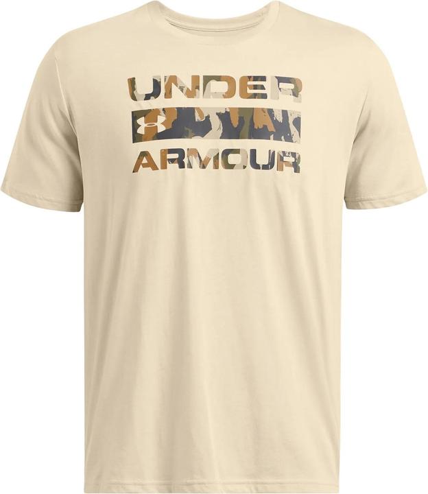 Actual product image Under Armour Stacked Logo Fill T-Shirt, Khaki Base / Timberwolf Taupe (L)