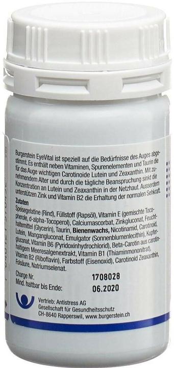 Nährwerte und Zutaten Burgerstein EyeVital (100 Stück, Kapseln, 90 g)