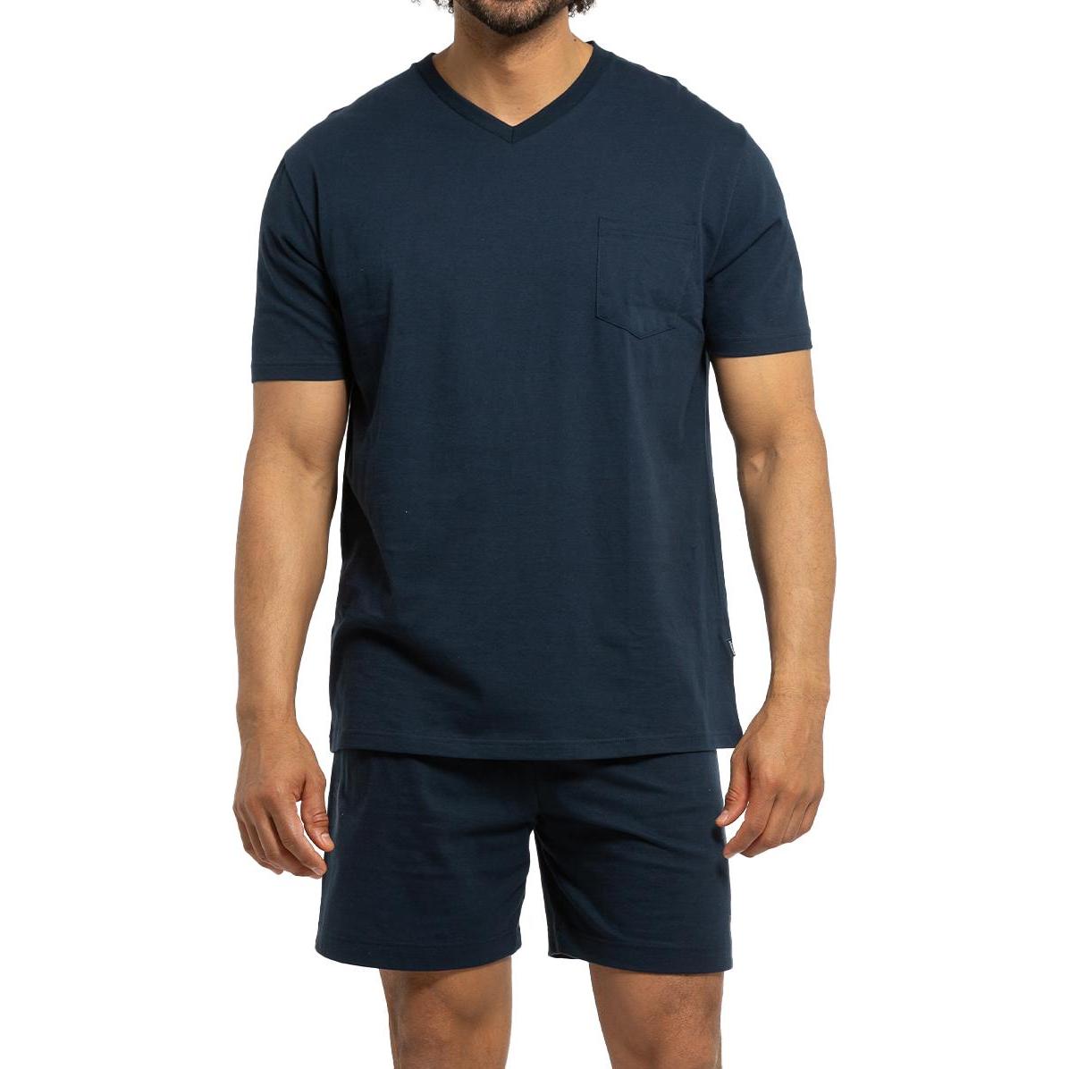 Ammann, Herren, Pyjama, Organic Cotton Schlafanzug kurz, Blau, (XXL)
