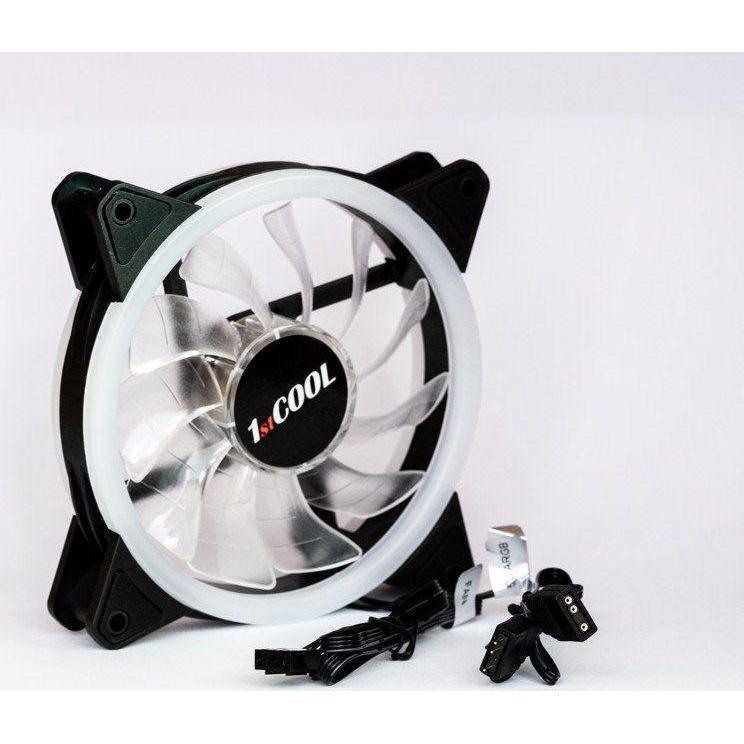 1st Cool Aura Evo Dual Ring (120 mm, 1 x), PC Lüfter, Schwarz