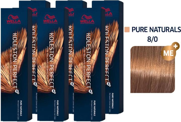 Produktbild Wella Koleston Perfect ME+ Pure Naturals 6er Set 8/0 Hellblond (0, 8)