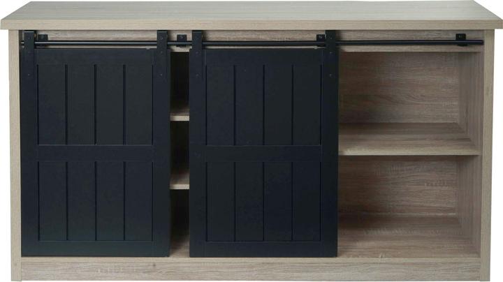 Mendler Sideboard HWC-K75, imitation bois métal industriel 84x150x40cm, naturel (150 x 40 x 84 cm)