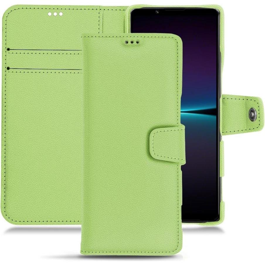 Noreve Lederschutzhülle Wallet (Sony Xperia 1 IV), Smartphone Hülle, Grün