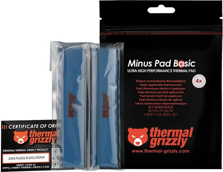 Actual product image Thermal Grizzly Minus Pad Basic - 120x20x3,0 mm (4er Pack) (3 mm)