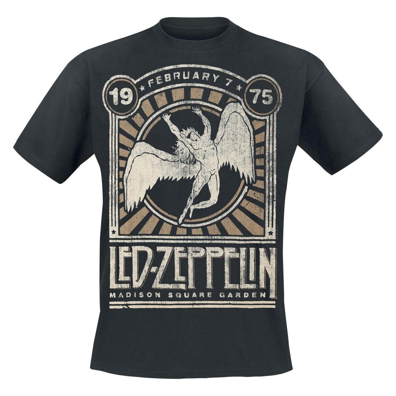 Led Zeppelin, Herren, Shirts, Madison Square Garden 1975, Schwarz, (M)