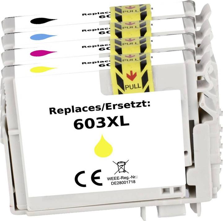 Produktbild Renkforce Tinte Kombi-Pack ersetzt Epson 603 (C13T03U545) Kompatibel Schwarz, C (M, C, Y, BK)