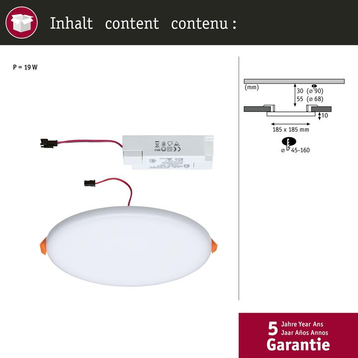 Produktbild Paulmann Einbaupanel Veluna VariFit (250 lm)