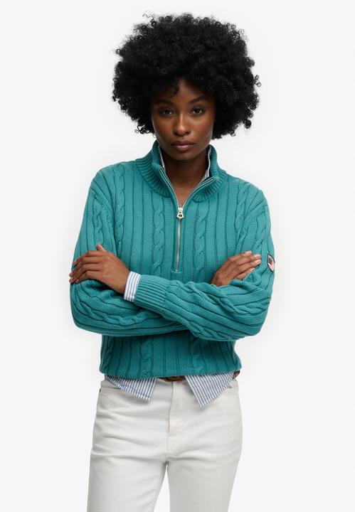 Produktbild Superdry Damen lässiger Strickpullover mit halbem Reissverschluss (M)
