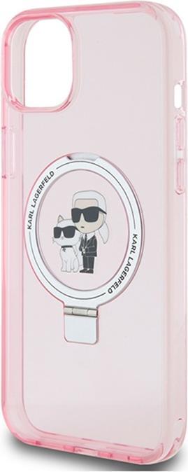 Actual product image Karl Lagerfeld KLHMP15MHMRSKCP iPhone 15 Plus 6.7" różowy/pink hardcase Ring Stand Karl&Choupettte M (Apple iPhone 15 Plus)