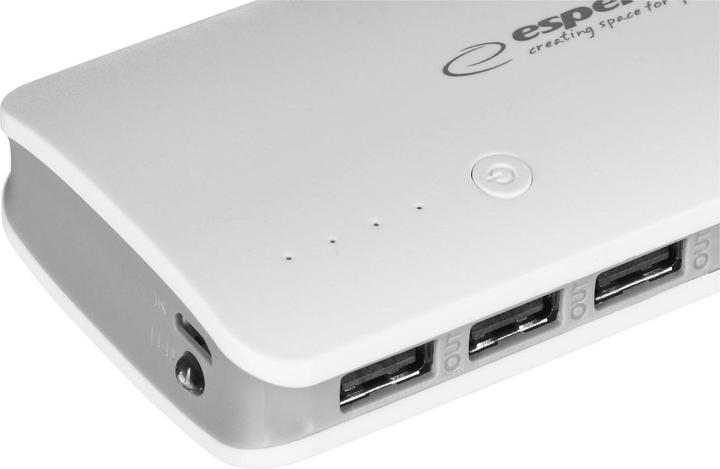Produktbild Esperanza EMP106WE Radium - Grau - Weiss - Universal - Rechteck - 8000 mAh - USB - 5 V (8000 mAh, 29.60 Wh)