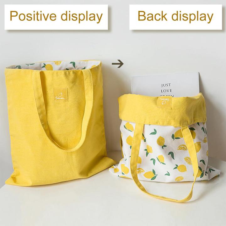 Produktbild Only-Bags.Store Doppelseitige recycelte Tasche, Baumwolltasche Schulter Leinwand Umhängetasche
