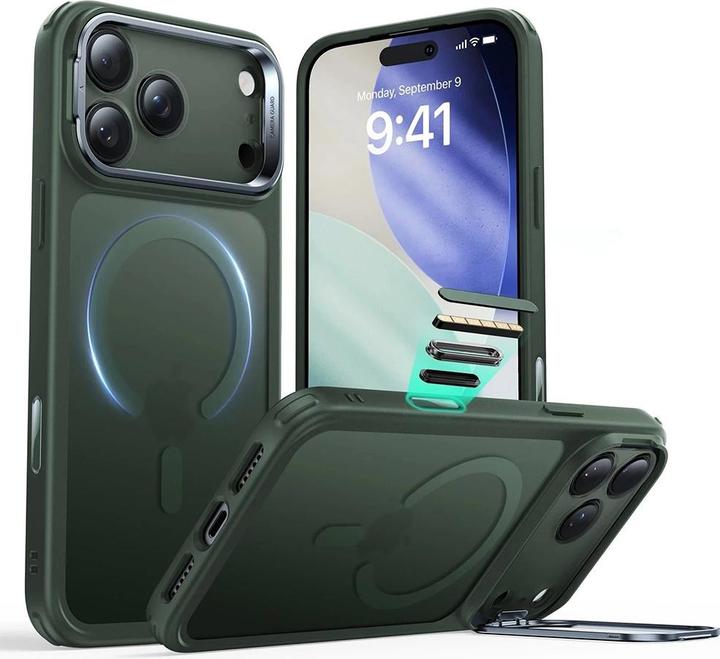 Actual product image ESR - Classic Hybrid HaloLock Kickstand - iPhone 17 Pro Max - Frosted Green (Apple iPhone 17 Pro Max)