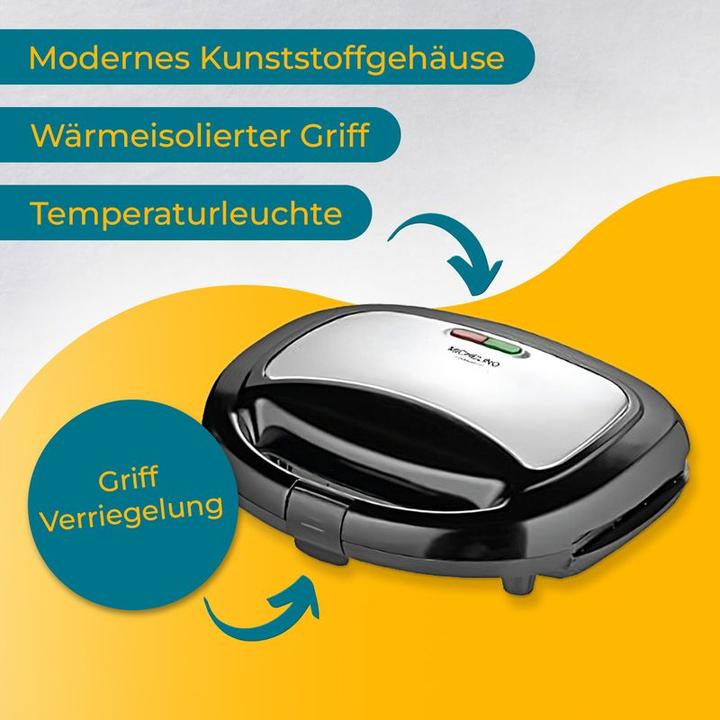 Produktbild Michelino Sandwichtoaster Sandwichmaker Toastgrill Kontaktgrill Paninipresse