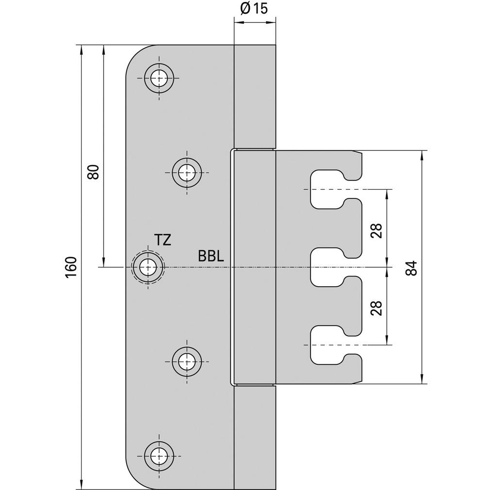 Thumbnail - Simonswerk, Türbeschlag + Scharnier, Objektbänder VARIANT VX 7729/160 PLANUM
