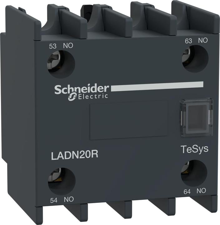 Schneider Auxiliary contact block, TeSys Deca, 2NO, screw terminals LADN20R