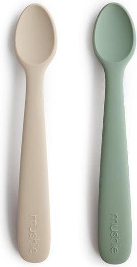 Actual product image Mushie 2 Pack Silicone Spoons Cambridge Shifting Sand