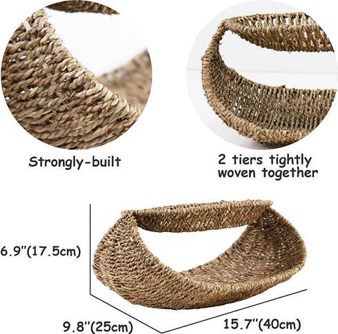 Image du produit Bekos Panier à 2 étages en jonc de mer