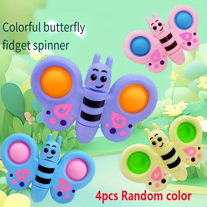 Activity Board 4pcs Schmetterling Fidget Spinners - Entspannung Spielzeug für Kinder im Alter von 3-6, Neuheit