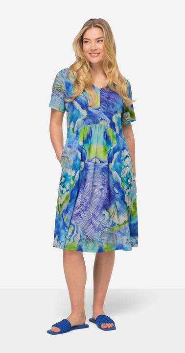 Produktbild Laurasøn Jerseykleid, Batik-Blüten, V-Ausschnitt, Halbarm (XXL)