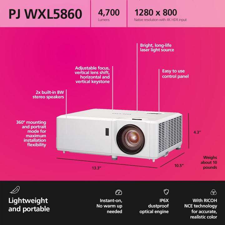 Productafbeelding RICOH PJ WXL5860 (4700 lm)