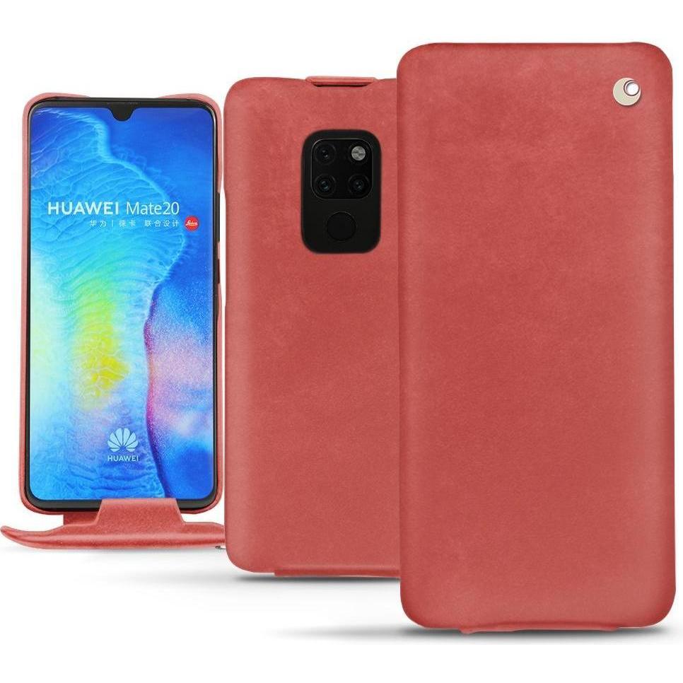 Noreve Lederschutzhülle vertikal (Huawei Mate 20), Smartphone Hülle, Rot