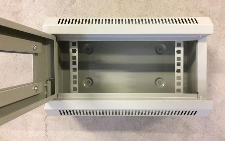 Actual product image Datacom 10" rack single-piece 4U/140 Grey Glass door (4 RU, 10 inch rack)