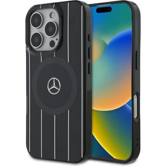 Mercedes MEHMP16X23HRSK iPhone 16 Pro Max 6.9" czarny/black hardcase MB Double Layer Crossed Lin (Apple iPhone 16 Pro Ma...