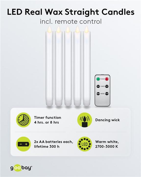 Immagine prodotto Goobay Candele a bastoncino (5 x)