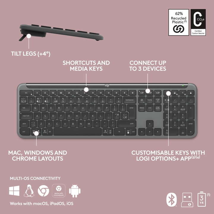 Image du produit Logitech K950 Signature Slim (CH, Sans fil)