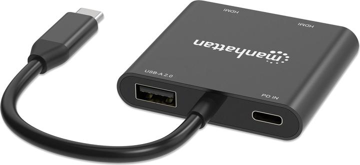 Produktbild Manhattan USB-C PD auf Dual-HDMI-Monitor-Adapter (USB Typ-C, 5.90 cm)