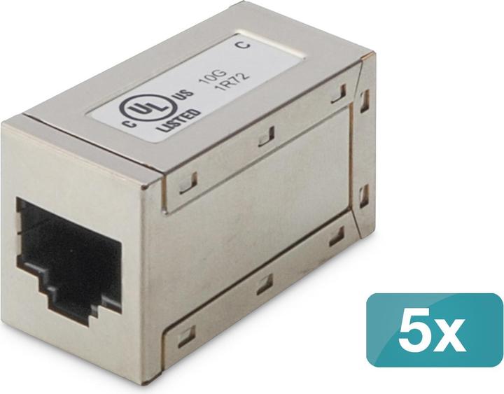 Digitus Connecteur modulaire, 8P8C, blindé 1:1 CAT6, boîtier métallique, 5 pcs. (Raccord réseau)