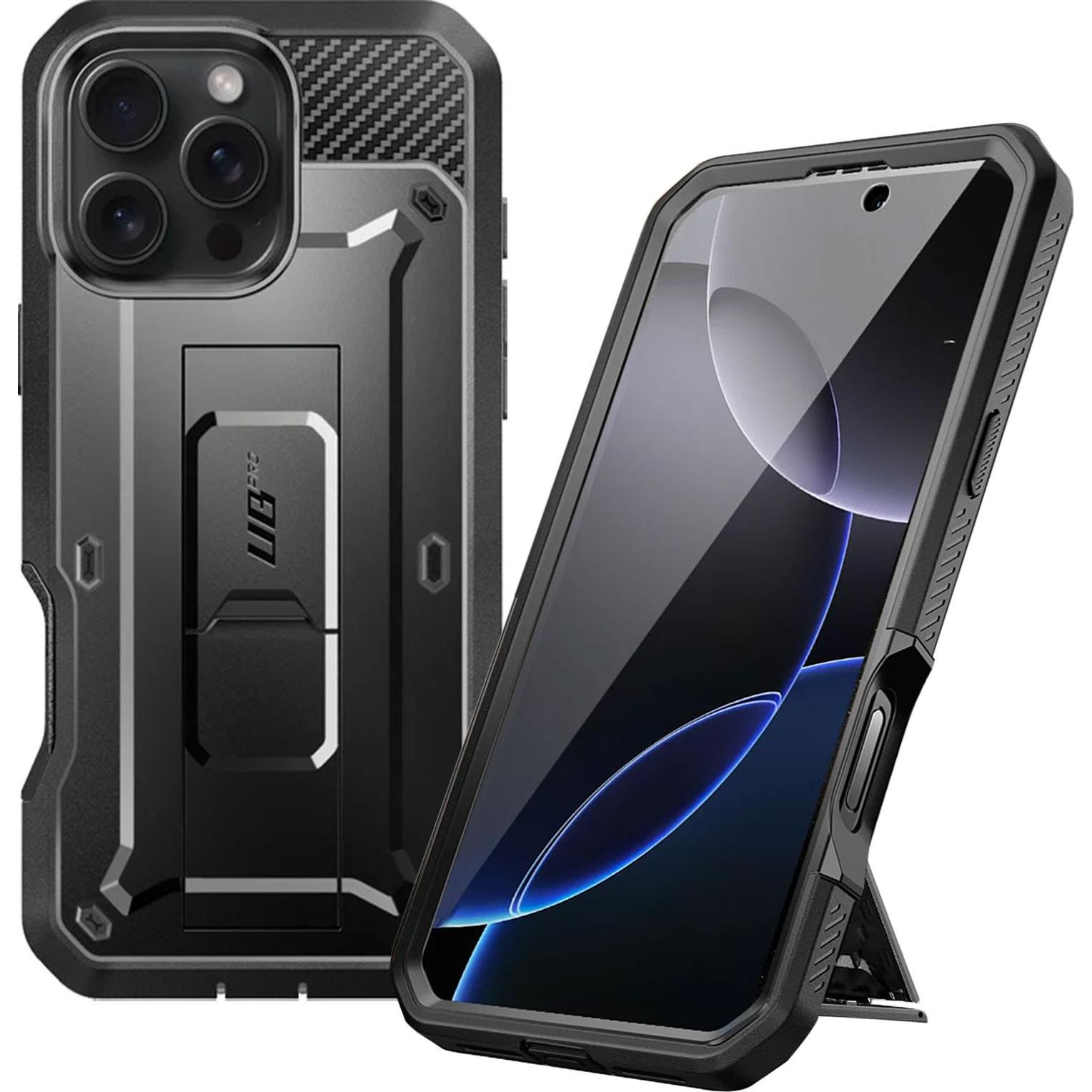 Supcase Unicorn Beetle Pro Rundum-Hülle (Apple iPhone 16 Pro Max), Smartphone Hülle, Schwarz
