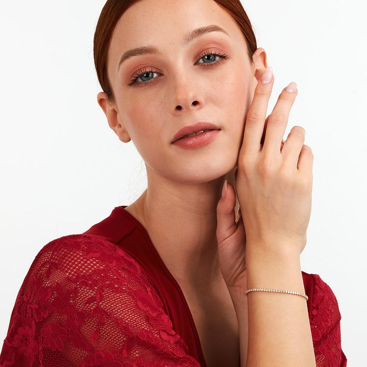 Immagine prodotto La Petite Story Bracciale tennis placcato oro con zirconi trasparenti Argento LPS05AWV34 (16 cm, Argento 925)