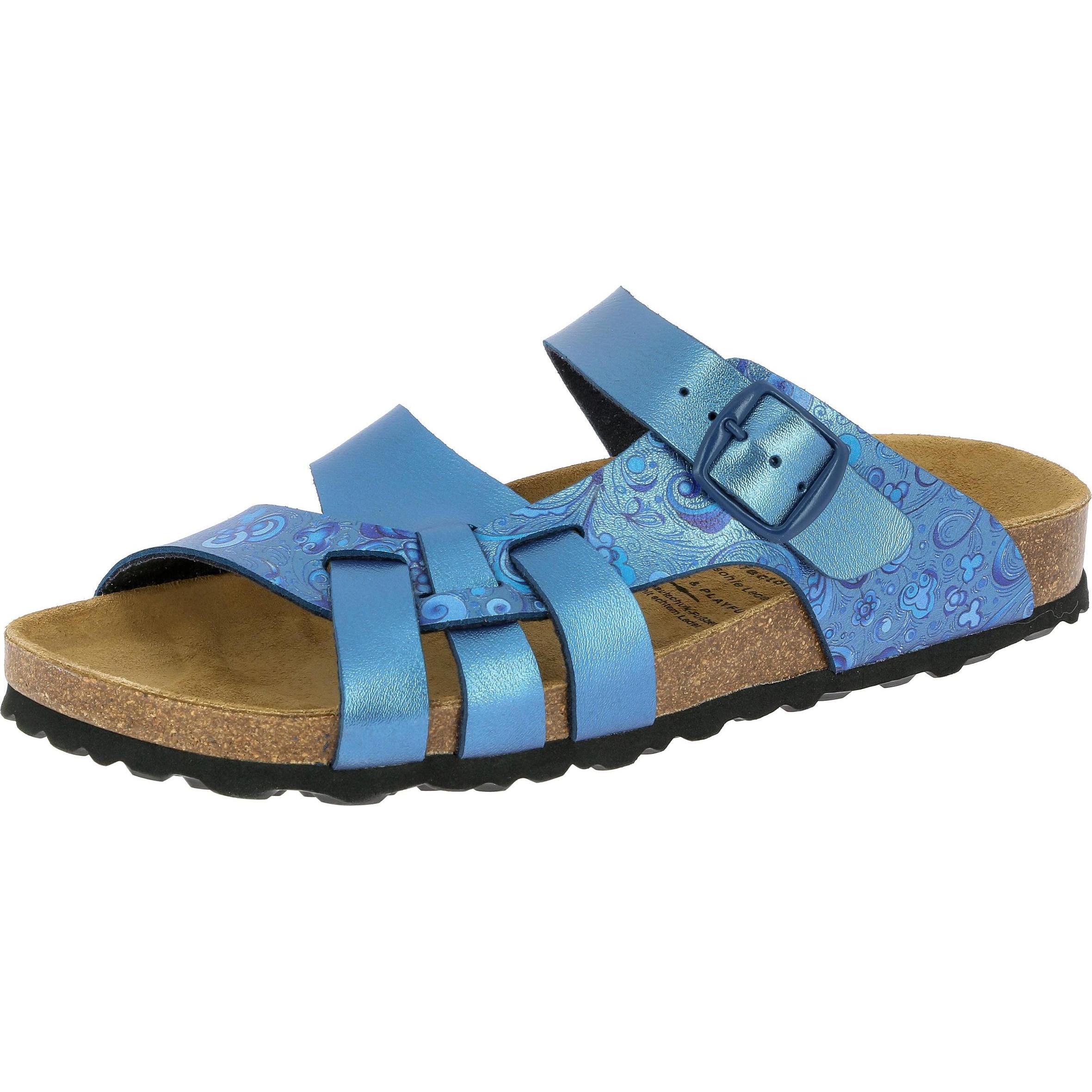 Lico, Damen, Hausschuhe, Bioline Flora Pantoletten, Blau, (40)