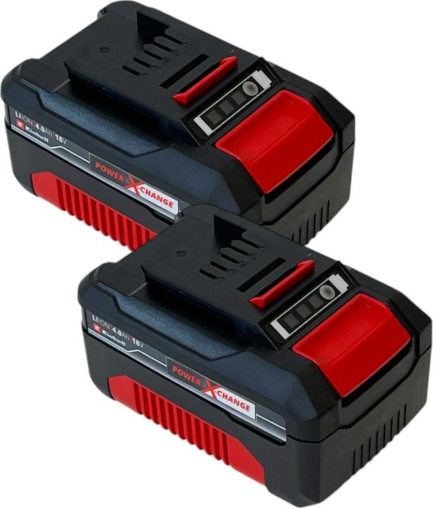 Produktbild Einhell 2x Power X-Change Akku 18 V 4,0 Ah Li-Ion ( 2x 4511396 ) mit Ladestandanzeige (18 V)