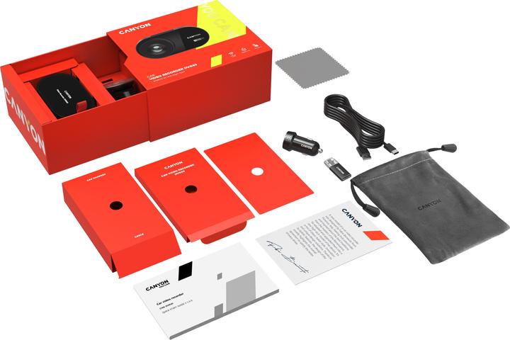 Immagine prodotto Canyon DVR40, 3' IPS con touch screen, Mstar8629Q, sensore SONY415, Wifi, risoluzione 4K (Display integrato, WiFi, 4K)